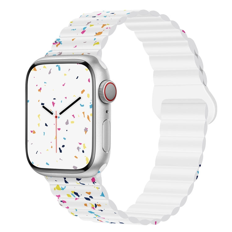 Colorful Dots Magnetic Silicone Watch Band, For Apple Watch Series 10 46mm, For Apple Watch Series 10 42mm, For Apple Watch SE 2023 44mm, For Apple Watch SE 2023 40mm, For Apple Watch Ultra 2 49mm, For Apple Watch Series 9 45mm