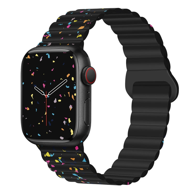 Colorful Dots Magnetic Silicone Watch Band, For Apple Watch Series 10 46mm, For Apple Watch Series 10 42mm, For Apple Watch SE 2023 44mm, For Apple Watch SE 2023 40mm, For Apple Watch Ultra 2 49mm, For Apple Watch Series 9 45mm