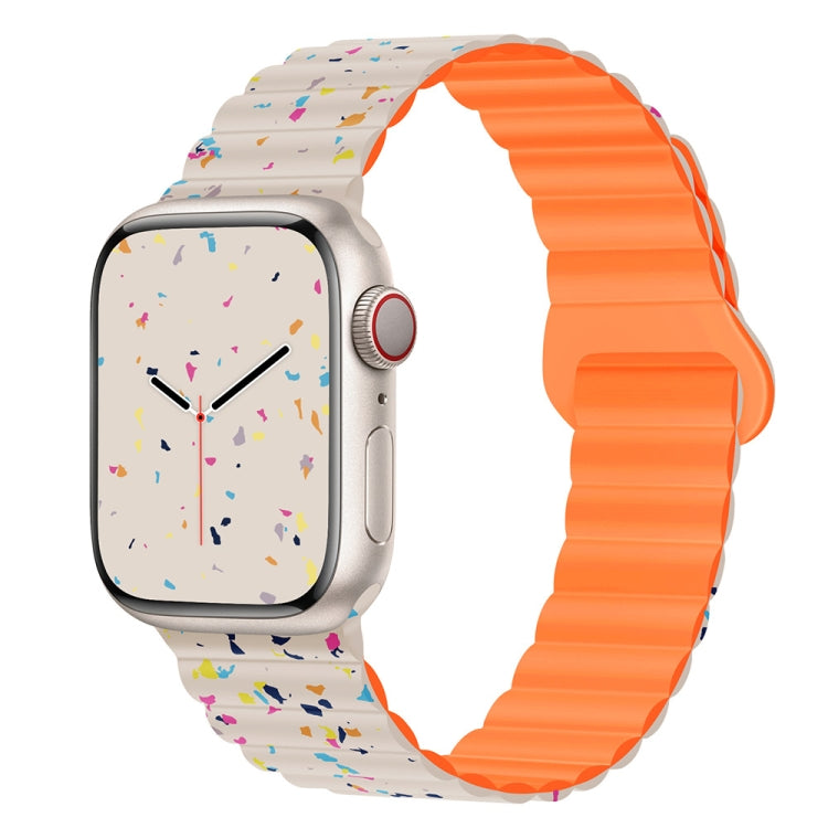 Colorful Dots Magnetic Silicone Watch Band, For Apple Watch Series 10 46mm, For Apple Watch Series 10 42mm, For Apple Watch SE 2023 44mm, For Apple Watch SE 2023 40mm, For Apple Watch Ultra 2 49mm, For Apple Watch Series 9 45mm