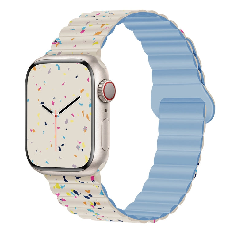 Colorful Dots Magnetic Silicone Watch Band, For Apple Watch Series 10 46mm, For Apple Watch Series 10 42mm, For Apple Watch SE 2023 44mm, For Apple Watch SE 2023 40mm, For Apple Watch Ultra 2 49mm, For Apple Watch Series 9 45mm