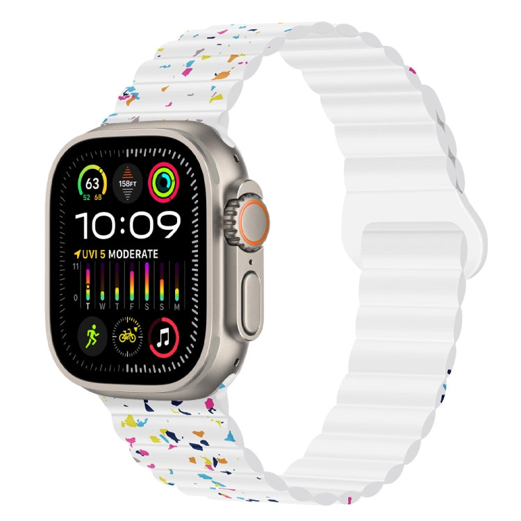 Colorful Dots Magnetic Silicone Watch Band, For Apple Watch Series 10 46mm, For Apple Watch Series 10 42mm, For Apple Watch SE 2023 44mm, For Apple Watch SE 2023 40mm, For Apple Watch Ultra 2 49mm, For Apple Watch Series 9 45mm