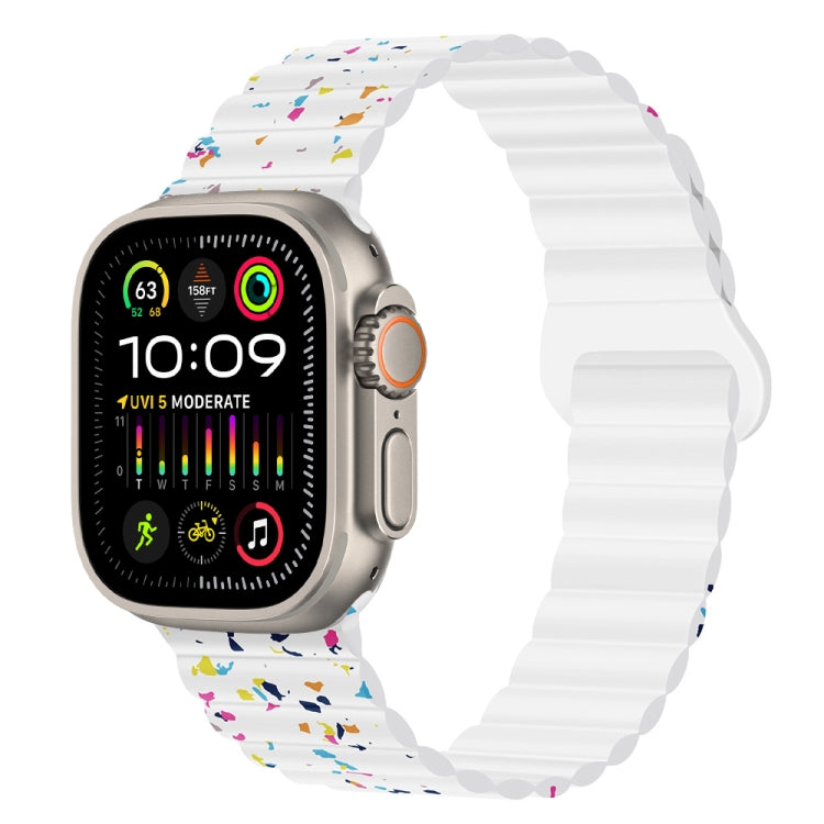 Colorful Dots Magnetic Silicone Watch Band, For Apple Watch Ultra 2 49mm, For Apple Watch Series 9 45mm, For Apple Watch Series 9 41mm, For Apple Watch Ultra 49mm