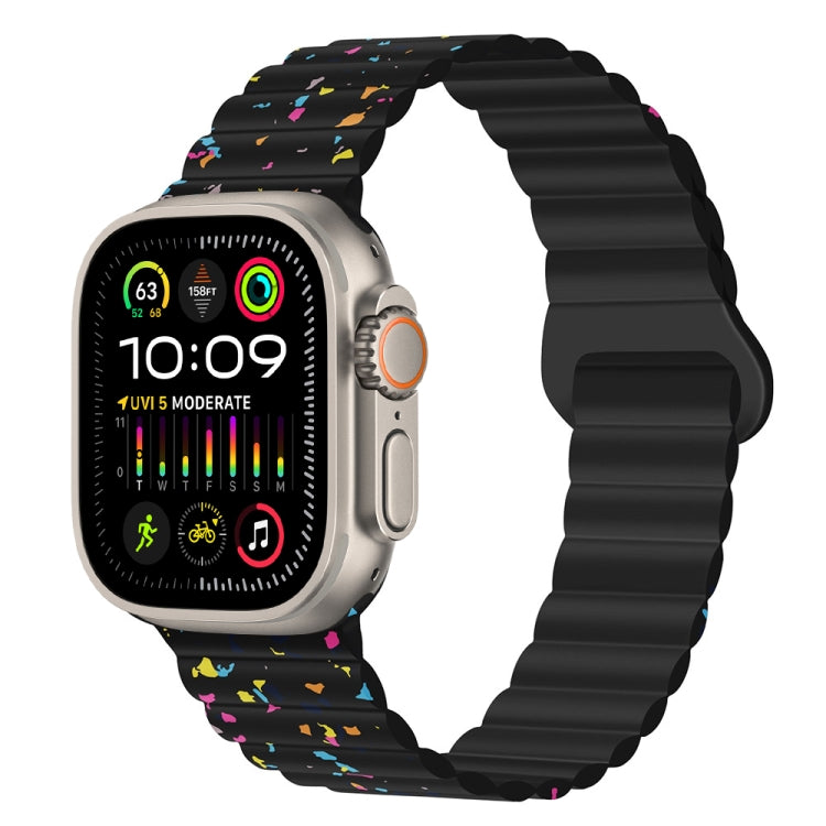 Colorful Dots Magnetic Silicone Watch Band, For Apple Watch Series 10 46mm, For Apple Watch Series 10 42mm, For Apple Watch SE 2023 44mm, For Apple Watch SE 2023 40mm, For Apple Watch Ultra 2 49mm, For Apple Watch Series 9 45mm