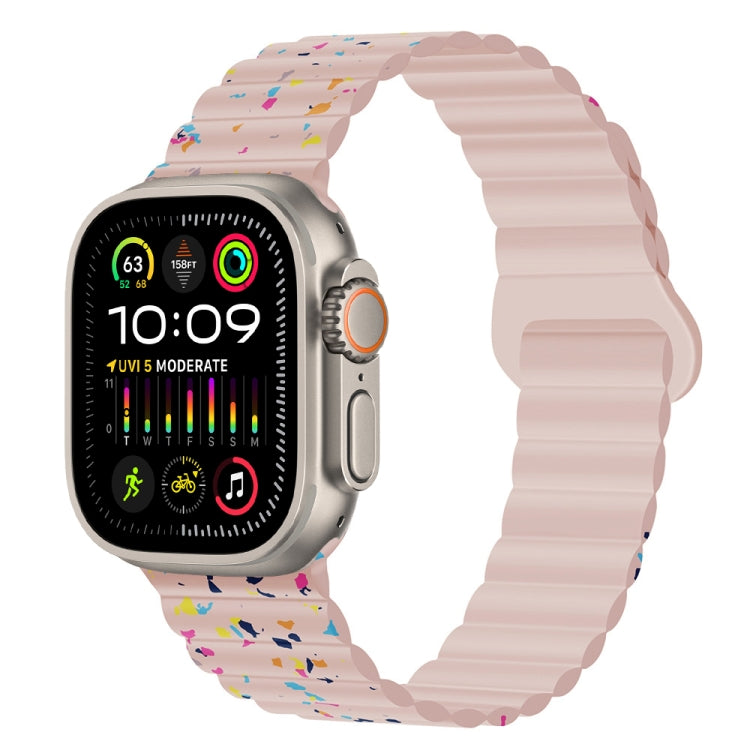 Colorful Dots Magnetic Silicone Watch Band, For Apple Watch Series 10 46mm, For Apple Watch Series 10 42mm, For Apple Watch SE 2023 44mm, For Apple Watch SE 2023 40mm, For Apple Watch Ultra 2 49mm, For Apple Watch Series 9 45mm