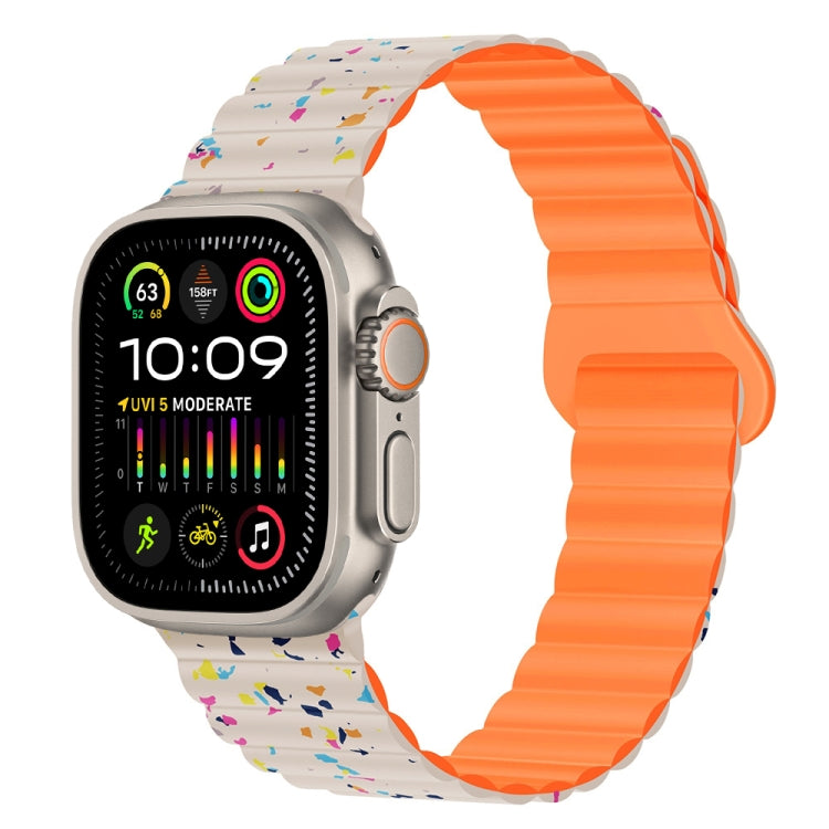 Colorful Dots Magnetic Silicone Watch Band, For Apple Watch Series 9 41mm, For Apple Watch Ultra 49mm, For Apple Watch Series 8 41mm, For Apple Watch Series 8 45mm, For Apple Watch SE 2022 40mm, For Apple Watch SE 2022 44mm