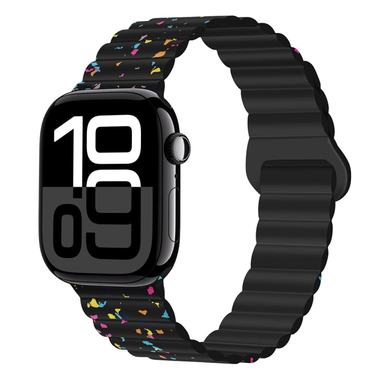 Colorful Dots Magnetic Silicone Watch Band, For Apple Watch Series 10 46mm, For Apple Watch Series 10 42mm, For Apple Watch SE 2023 44mm, For Apple Watch SE 2023 40mm, For Apple Watch Ultra 2 49mm, For Apple Watch Series 9 45mm