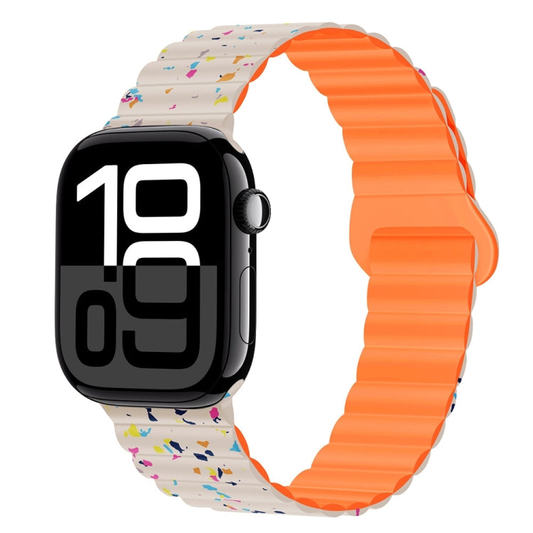 Colorful Dots Magnetic Silicone Watch Band, For Apple Watch Series 10 46mm, For Apple Watch Series 10 42mm, For Apple Watch SE 2023 44mm, For Apple Watch SE 2023 40mm