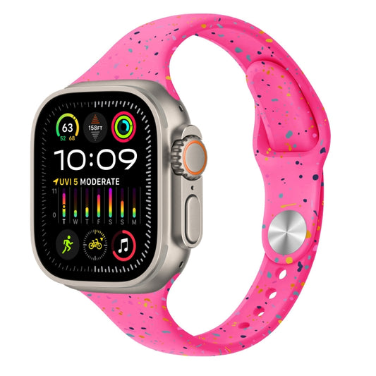 Slim Style Colorful Dots Silicone Watch Band, For Apple Watch Ultra 2 49mm, For Apple Watch Series 9 45mm