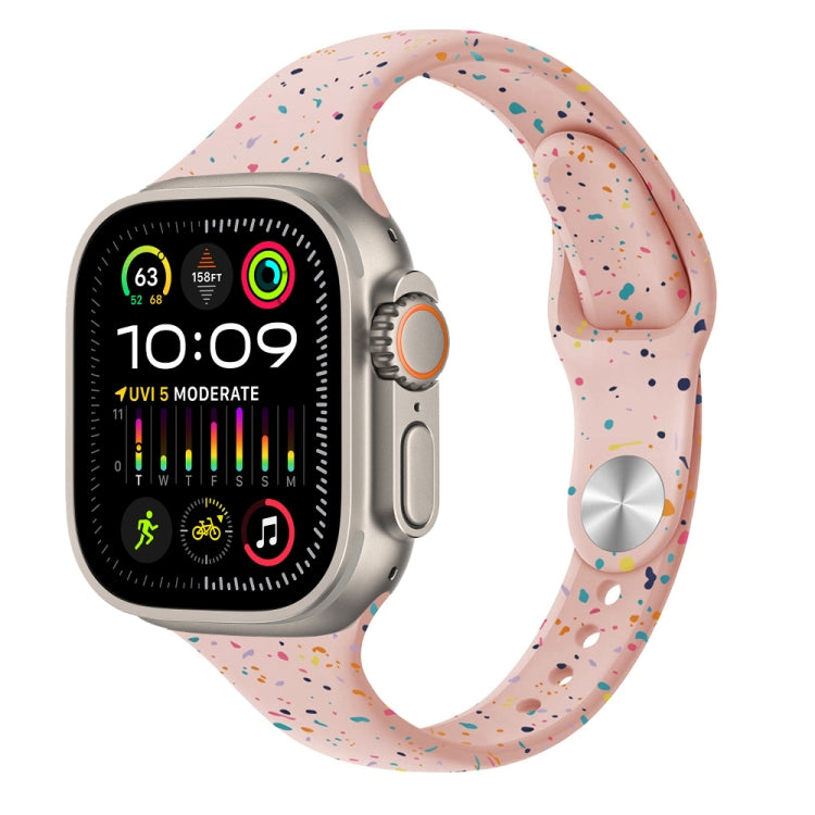 Slim Style Colorful Dots Silicone Watch Band, For Apple Watch Ultra 2 49mm, For Apple Watch Series 9 45mm