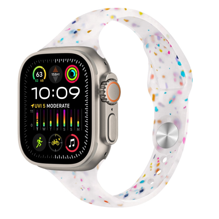 Slim Style Colorful Dots Silicone Watch Band, For Apple Watch Ultra 2 49mm, For Apple Watch Series 9 45mm