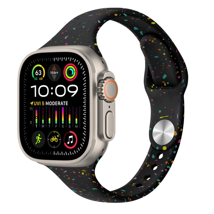 Slim Style Colorful Dots Silicone Watch Band, For Apple Watch Ultra 2 49mm, For Apple Watch Series 9 45mm