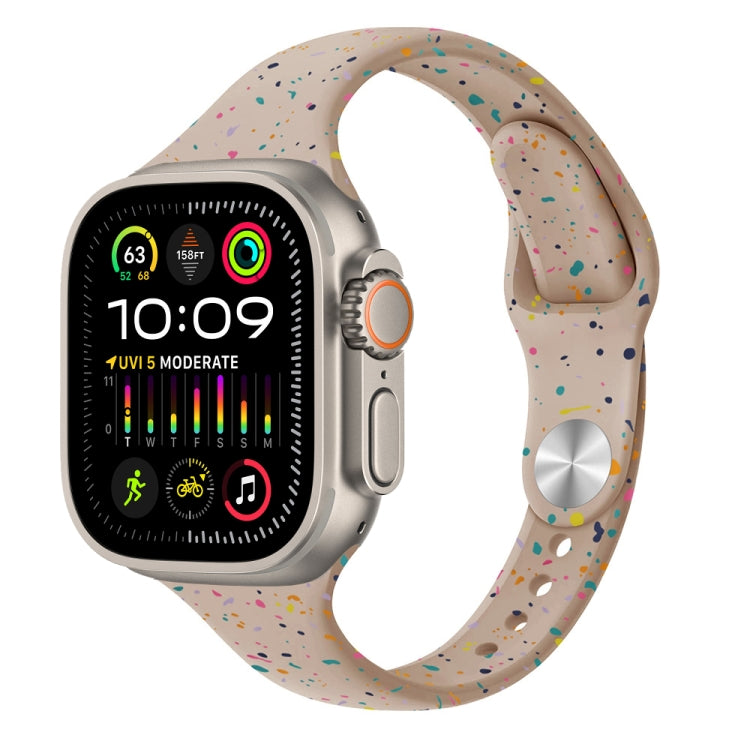 Slim Style Colorful Dots Silicone Watch Band, For Apple Watch Ultra 2 49mm, For Apple Watch Series 9 45mm