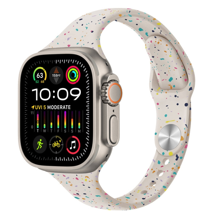 Slim Style Colorful Dots Silicone Watch Band, For Apple Watch Ultra 2 49mm, For Apple Watch Series 9 45mm