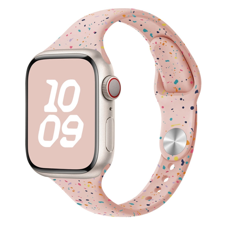 Slim Style Colorful Dots Silicone Watch Band, For Apple Watch Ultra 2 49mm, For Apple Watch Series 9 45mm