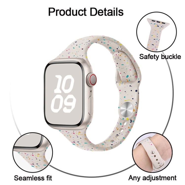 Slim Style Colorful Dots Silicone Watch Band, For Apple Watch Series 6 40mm, For Apple Watch Series 6 44mm