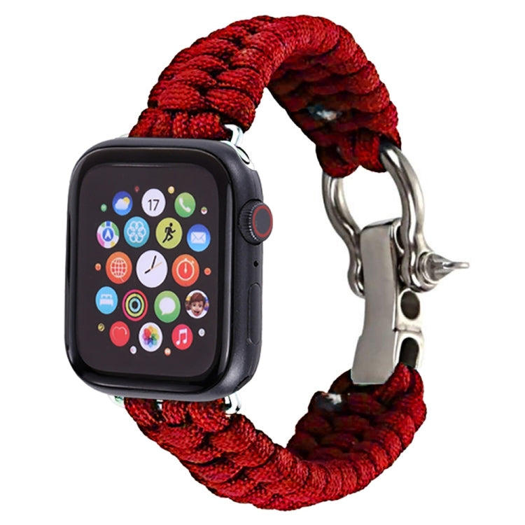 For Apple Watch Series 5 &amp; 4 44mm / 3 &amp; 2 &amp; 1 42mm Umbrella Cord Nylon Braided Strap