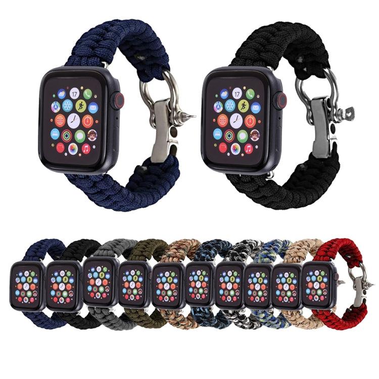 For Apple Watch Series 5 &amp; 4 44mm / 3 &amp; 2 &amp; 1 42mm Umbrella Cord Nylon Braided Strap