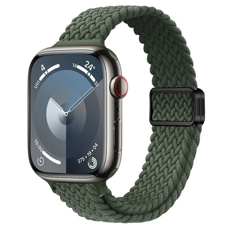 Slim Magnetic Buckle Nylon Braided Watch Band, For Apple Watch SE 2023 44mm