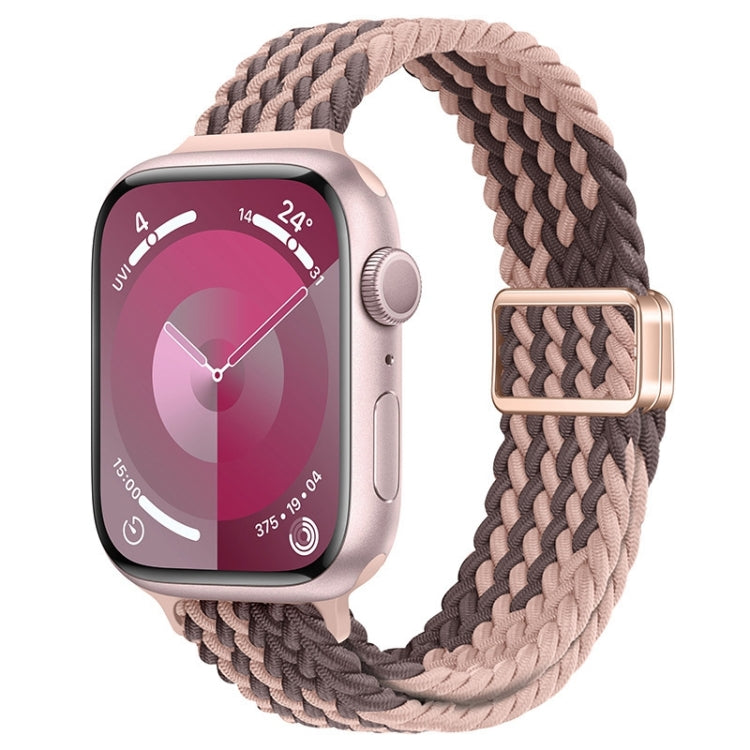 Slim Magnetic Buckle Nylon Braided Watch Band, For Apple Watch Series 8 45mm