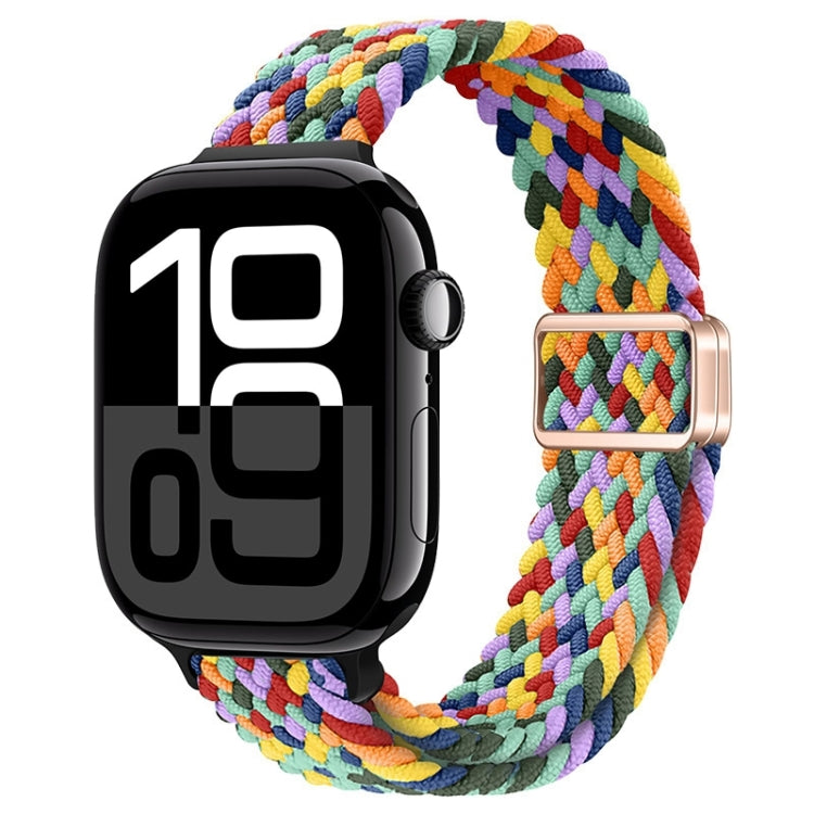 Slim Magnetic Buckle Nylon Braided Watch Band, For Apple Watch Series 10 42mm