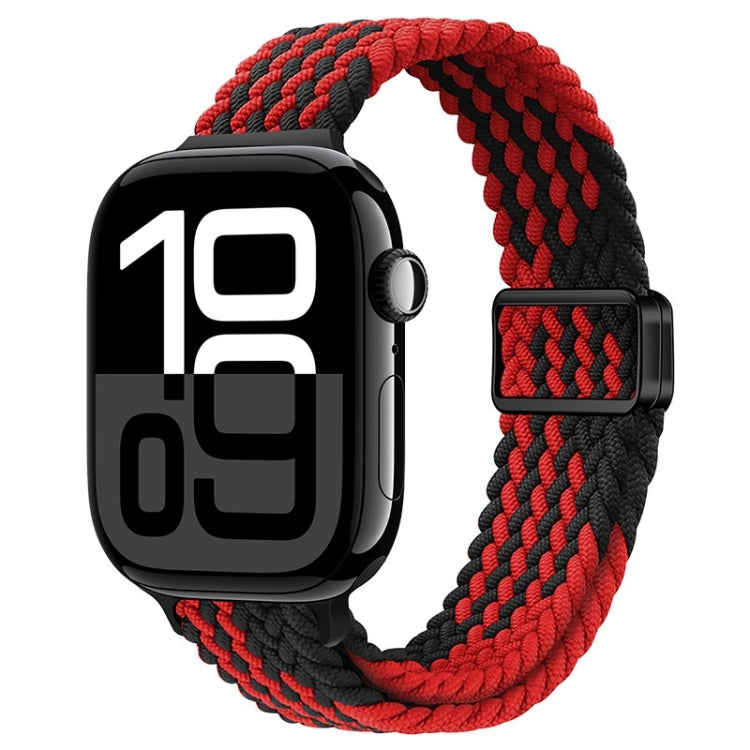 Slim Magnetic Buckle Nylon Braided Watch Band, For Apple Watch Series 10 42mm