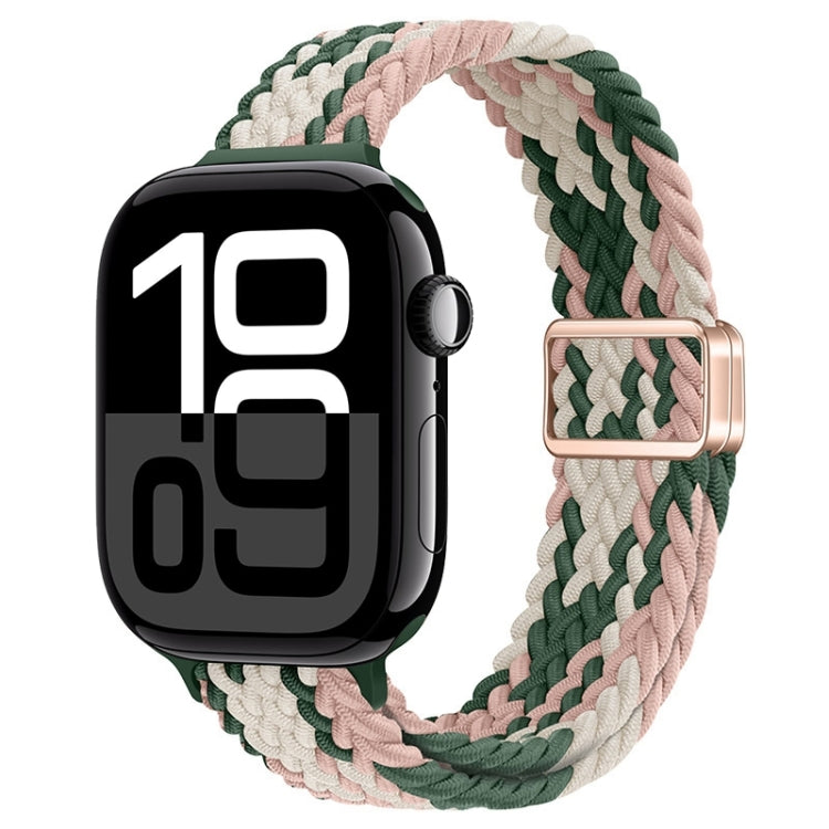 Slim Magnetic Buckle Nylon Braided Watch Band, For Apple Watch Series 10 42mm