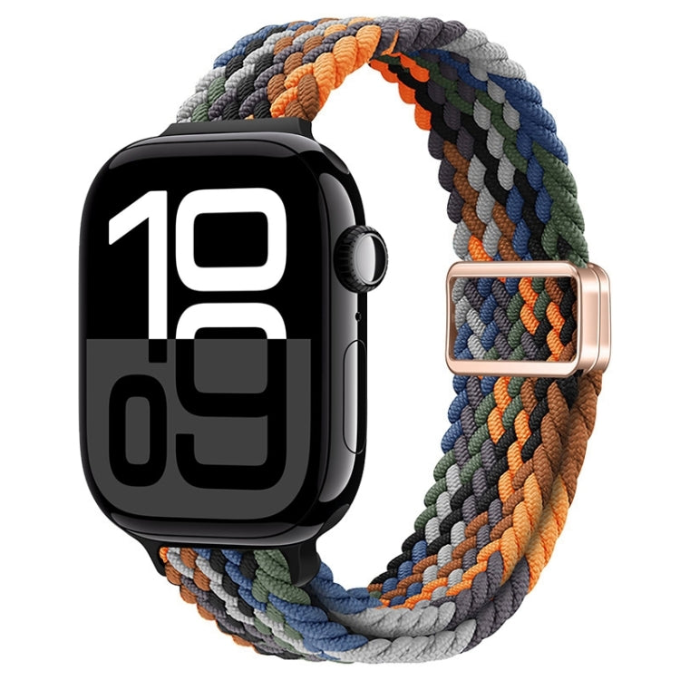 Slim Magnetic Buckle Nylon Braided Watch Band, For Apple Watch Series 10 42mm