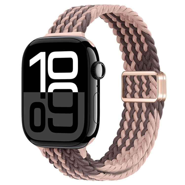 Slim Magnetic Buckle Nylon Braided Watch Band, For Apple Watch Series 10 42mm