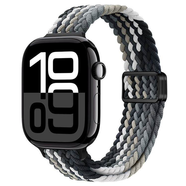 Slim Magnetic Buckle Nylon Braided Watch Band, For Apple Watch Series 10 46mm