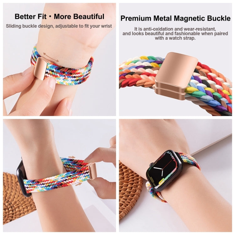 Slim Magnetic Buckle Nylon Braided Watch Band, For Apple Watch Series 6 40mm