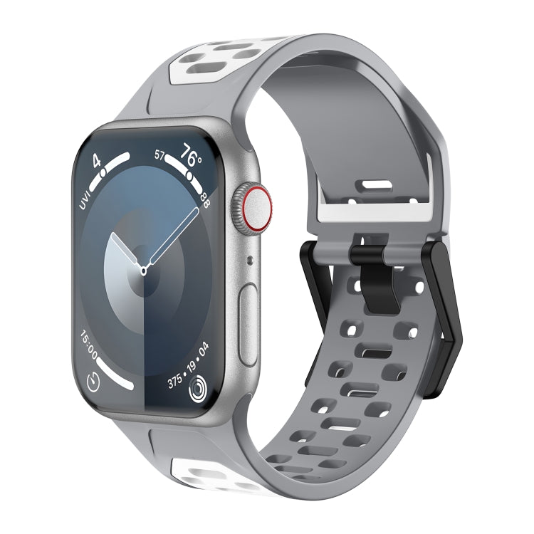 Meteorite Two-color Silicone Watch Band, For Apple Watch SE 2023 44mm, For Apple Watch Ultra 2 49mm, For Apple Watch Series 9 45mm