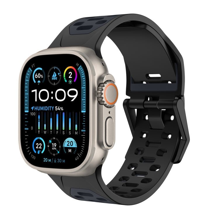 Meteorite Two-color Silicone Watch Band, For Apple Watch SE 2023 44mm, For Apple Watch Ultra 2 49mm, For Apple Watch Series 9 45mm