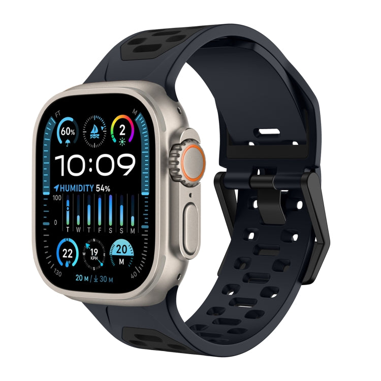 Meteorite Two-color Silicone Watch Band, For Apple Watch SE 2023 44mm, For Apple Watch Ultra 2 49mm, For Apple Watch Series 9 45mm