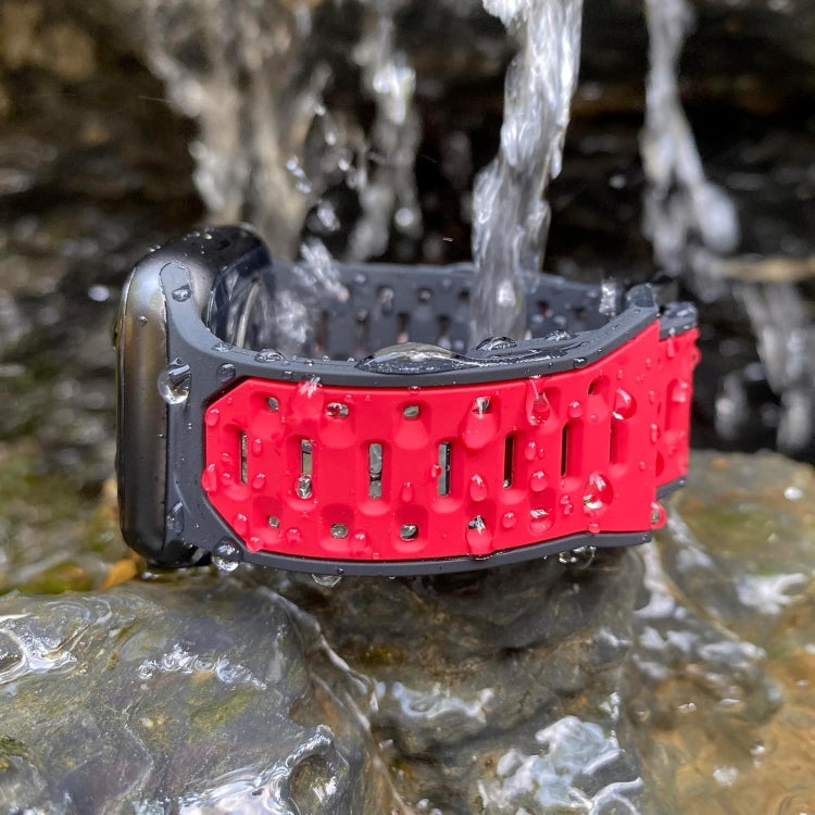 Meteorite Two-color Silicone Watch Band, For Apple Watch SE 2023 44mm, For Apple Watch Ultra 2 49mm, For Apple Watch Series 9 45mm