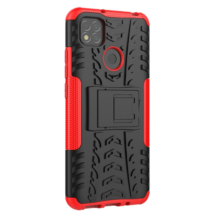 Tire Texture Shockproof TPU + PC Protective Case with Holder, For Xiaomi Redmi 9C, For OPPO Realme C15, For iPhone 12 mini, For Alcatel 3L (2020)