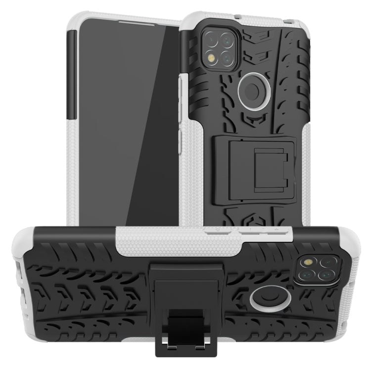 Tire Texture Shockproof TPU + PC Protective Case with Holder, For Xiaomi Redmi 9C, For OPPO Realme C15, For iPhone 12 mini, For Alcatel 3L (2020)