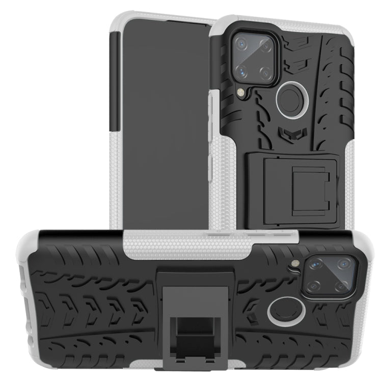 Tire Texture Shockproof TPU + PC Protective Case with Holder, For Xiaomi Redmi 9C, For OPPO Realme C15