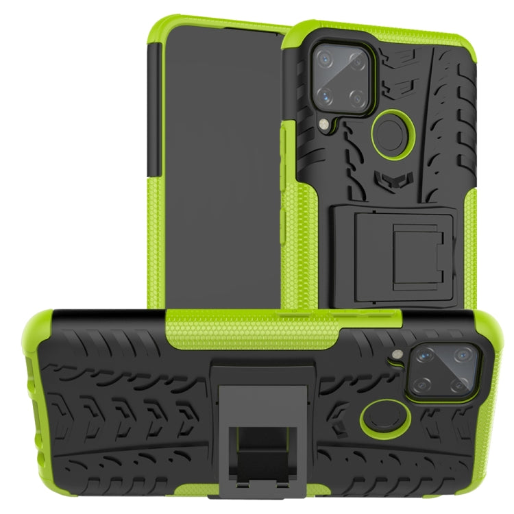 Tire Texture Shockproof TPU + PC Protective Case with Holder, For Xiaomi Redmi 9C, For OPPO Realme C15