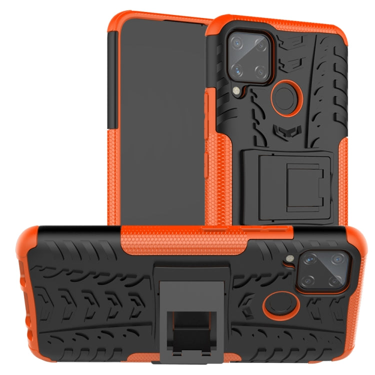 Tire Texture Shockproof TPU + PC Protective Case with Holder, For Xiaomi Redmi 9C, For OPPO Realme C15