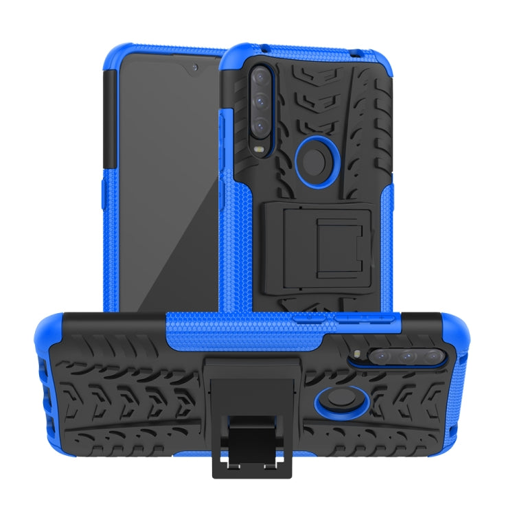 Tire Texture Shockproof TPU + PC Protective Case with Holder, For Xiaomi Redmi 9C, For OPPO Realme C15, For iPhone 12 mini, For Alcatel 3L (2020)