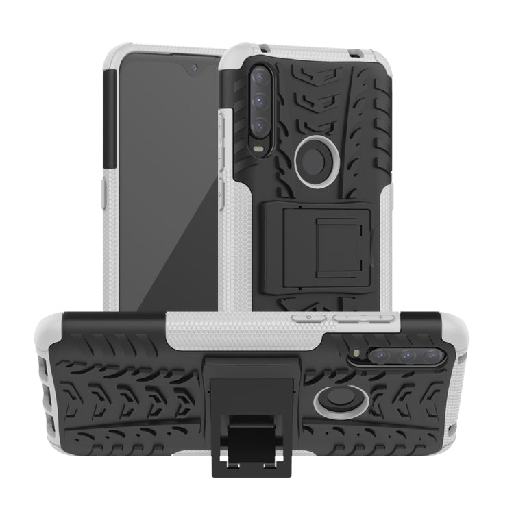 Tire Texture Shockproof TPU + PC Protective Case with Holder, For Xiaomi Redmi 9C, For OPPO Realme C15, For iPhone 12 mini, For Alcatel 3L (2020)