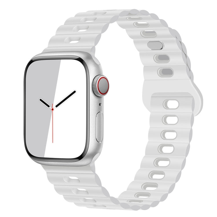 Reverse Buckle Breathable Silicone Watch Band, For Apple Watch SE 2023 44mm