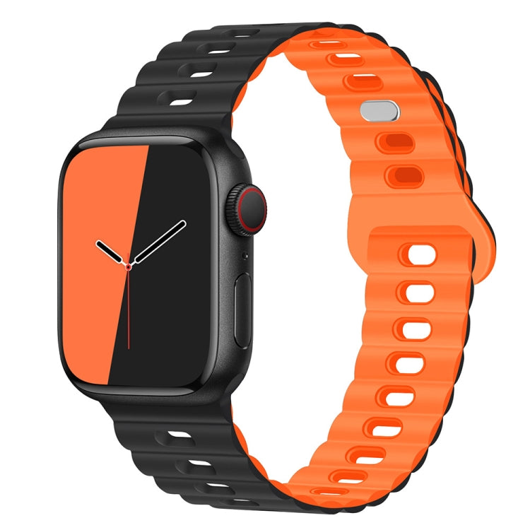 Reverse Buckle Breathable Silicone Watch Band, For Apple Watch SE 2023 44mm