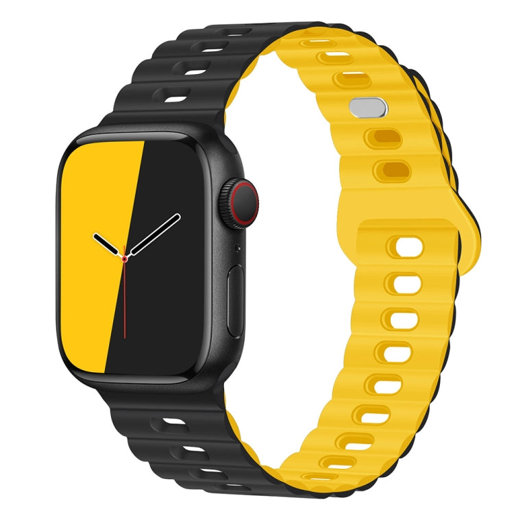 Reverse Buckle Breathable Silicone Watch Band, For Apple Watch SE 2023 44mm