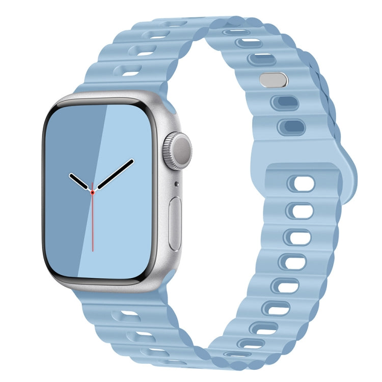 Reverse Buckle Breathable Silicone Watch Band, For Apple Watch SE 2023 44mm