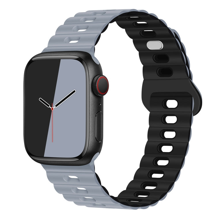 Reverse Buckle Breathable Silicone Watch Band, For Apple Watch SE 2023 44mm