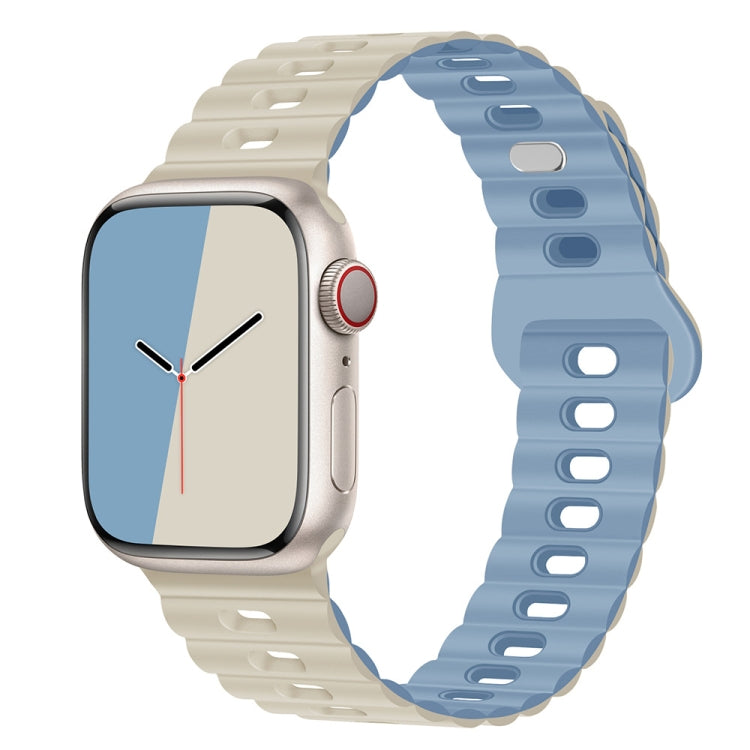 Reverse Buckle Breathable Silicone Watch Band, For Apple Watch Series 9 45mm