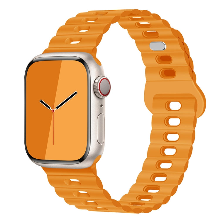 Reverse Buckle Breathable Silicone Watch Band, For Apple Watch Series 8 45mm