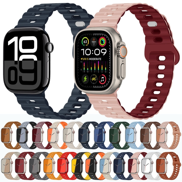 Reverse Buckle Breathable Silicone Watch Band, For Apple Watch Series 6 44mm