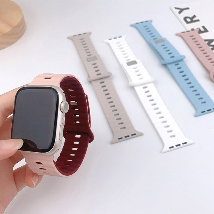 Reverse Buckle Breathable Silicone Watch Band, For Apple Watch SE 2022 44mm